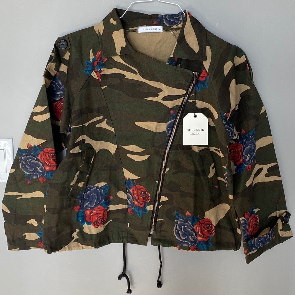 Cellabie Camo & Rose Moto Jacket